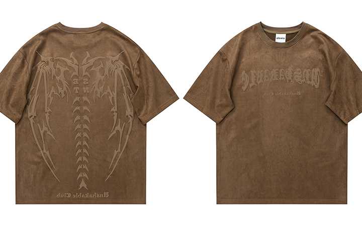 Tanie Letnie męskie koszulki z diabelskim skrzydłem - Streetwear 2… sklep internetowy