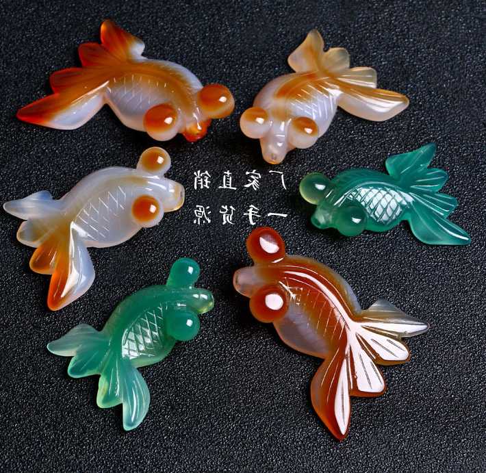 Opinie Naturalne 7A agat ryby ręcznie rzeźbione ryby czerwony zielo… sklep online