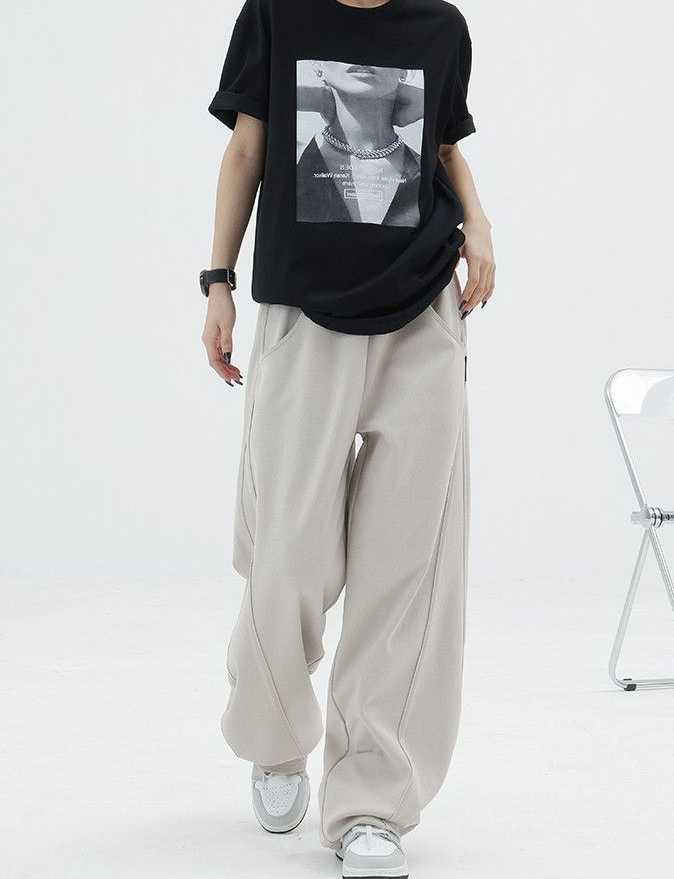 Luźna szeroka spodnie nogi kobiet Baggy Y2k koreański modne …