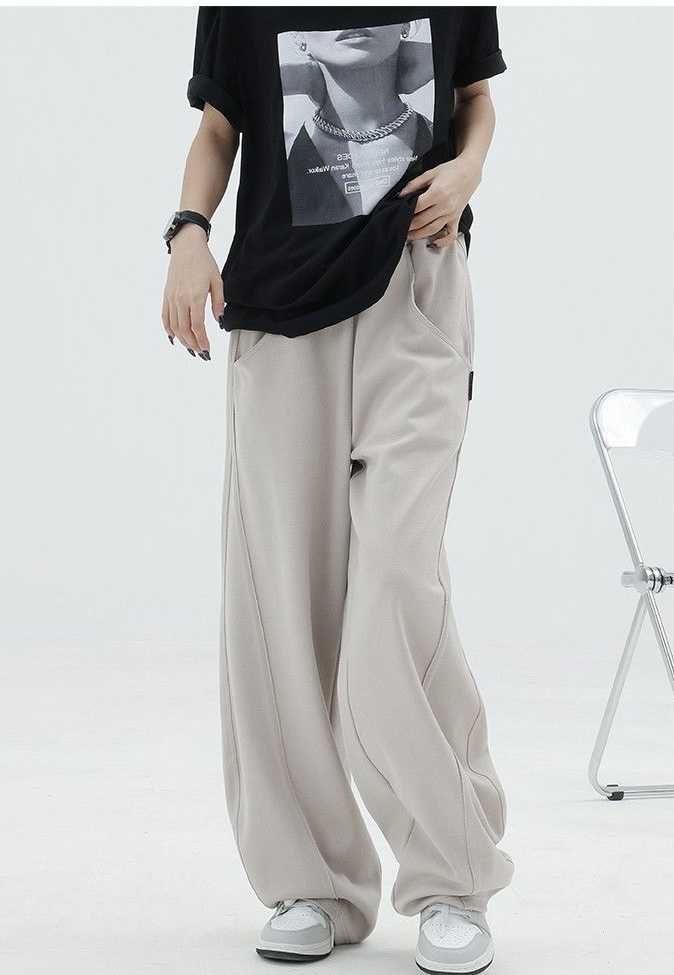 Luźna szeroka spodnie nogi kobiet Baggy Y2k koreański modne …