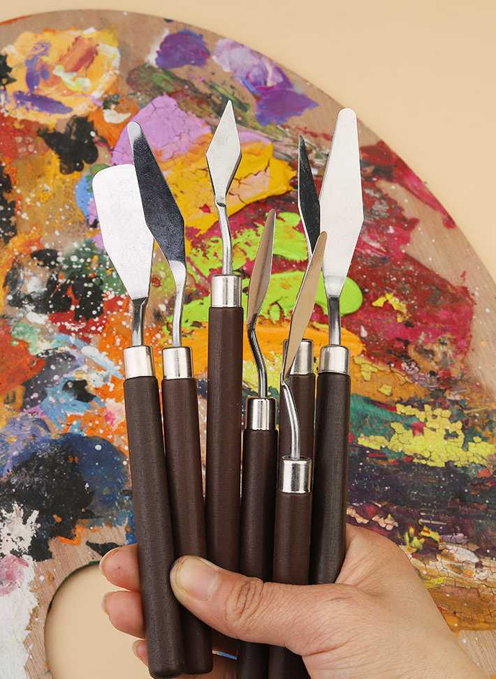 Zestaw 7 noży artystycznych ze stali nierdzewnej do obrazów …