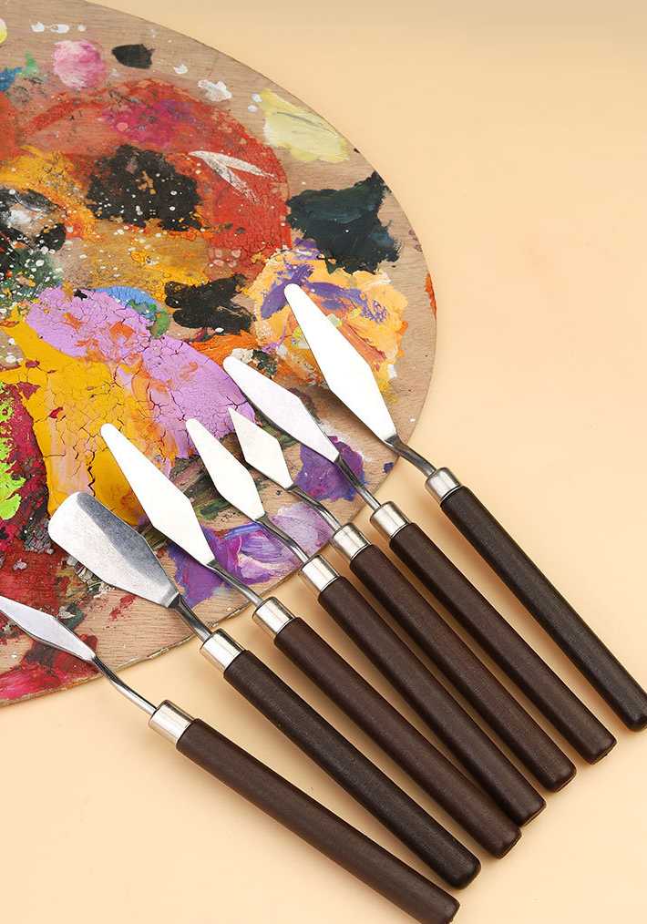 Zestaw 7 noży artystycznych ze stali nierdzewnej do obrazów …