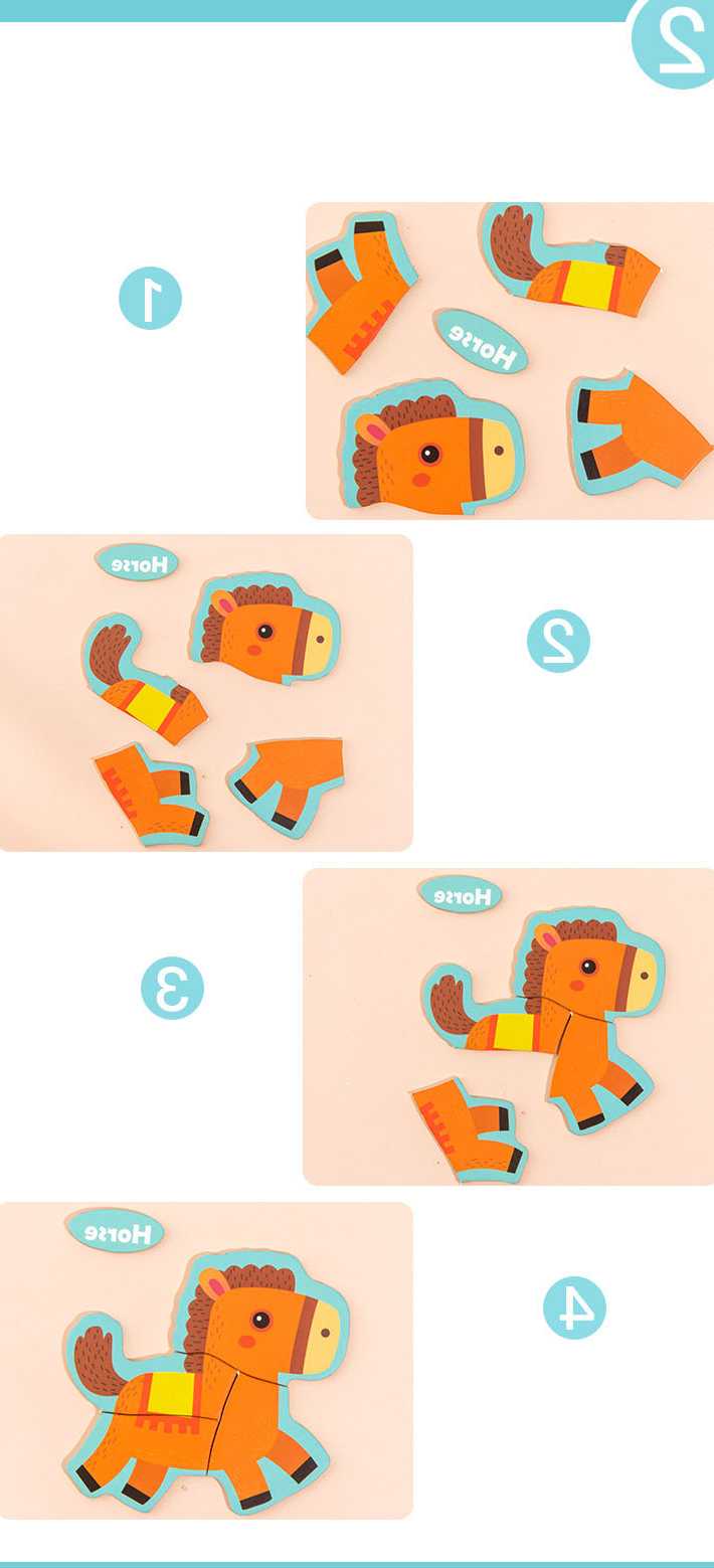 Tanio 3D drewniane Puzzle dla dzieci Cartoon Animal Traffic Puzzle… sklep