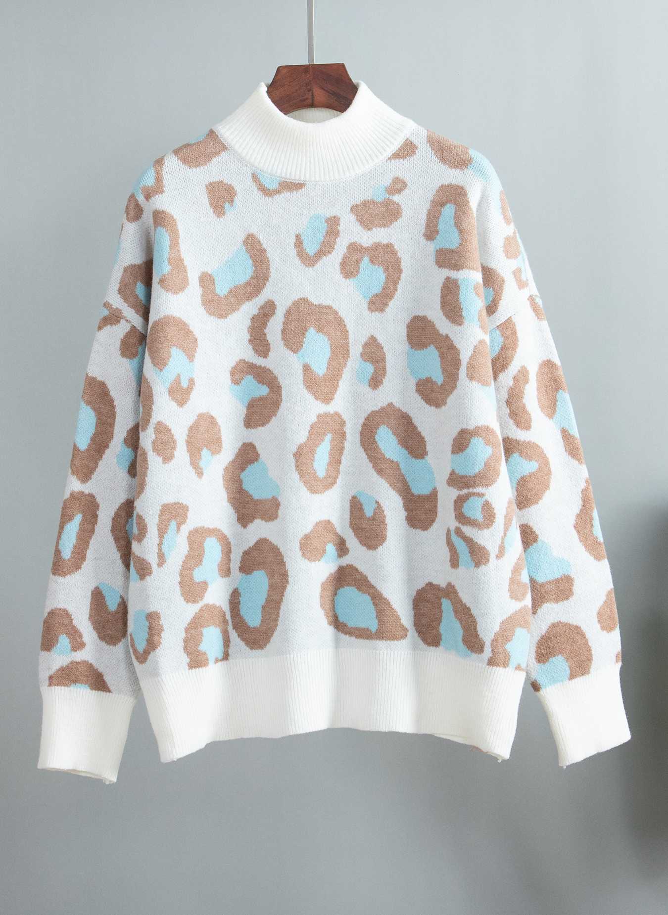 Opinie Sumuyoo zimowy sweter damski 2022 wzór w cętki biały sweter … sklep online