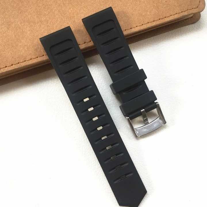 Opinie Luksusowy czarny zegarek męski z gumowym paskiem 20mm/22mm d… sklep online