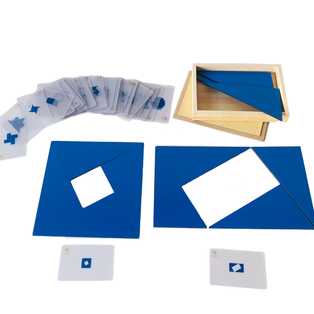 Tanie Montessori niebieskie trójkąty Box W/karty Geometri Building…