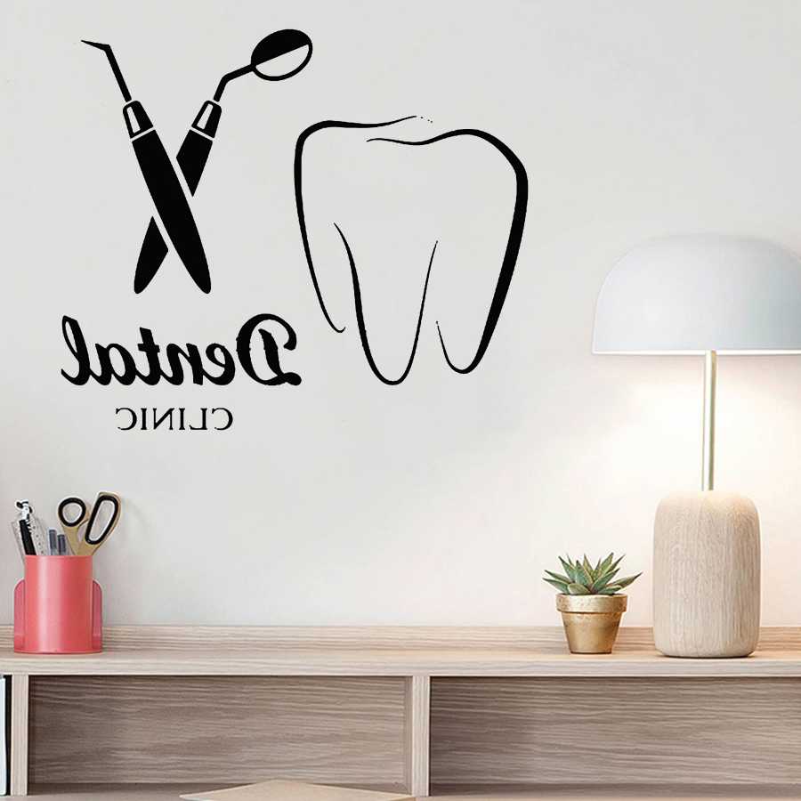 Klinika stomatologiczna Logo kalkomania ścienna z cytatem De…