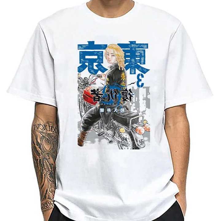 Tanie Tokio Revengers - Koszulka Lato Anime Mikey Smok Casual Unis…