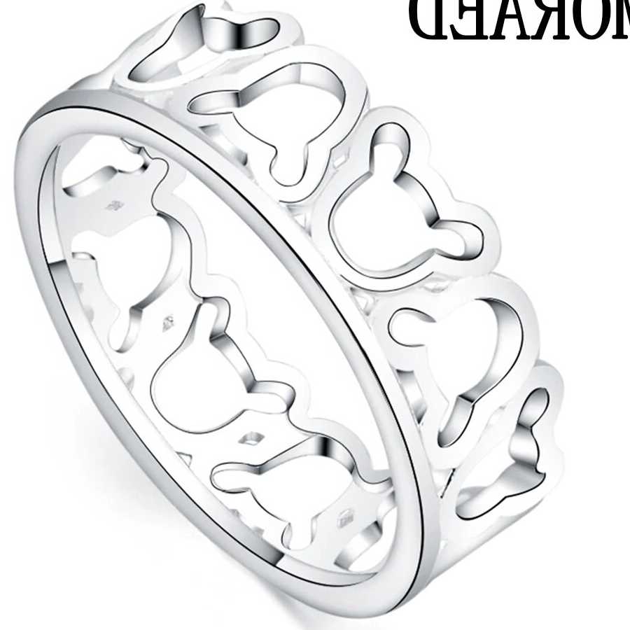 Tanie 925 srebro proste Mickey Ring dla kobiet moda ślub przyjęcie… sklep