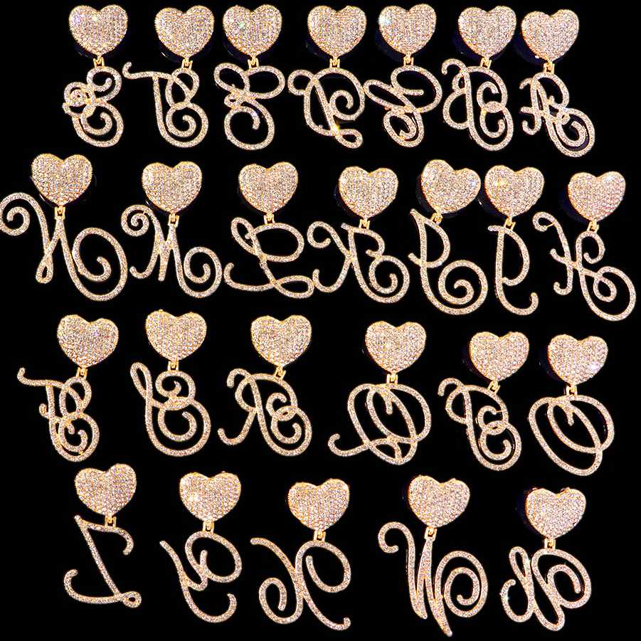 Tanio Kubański naszyjnik z sercem i początkową literą w stylu A-Z … sklep
