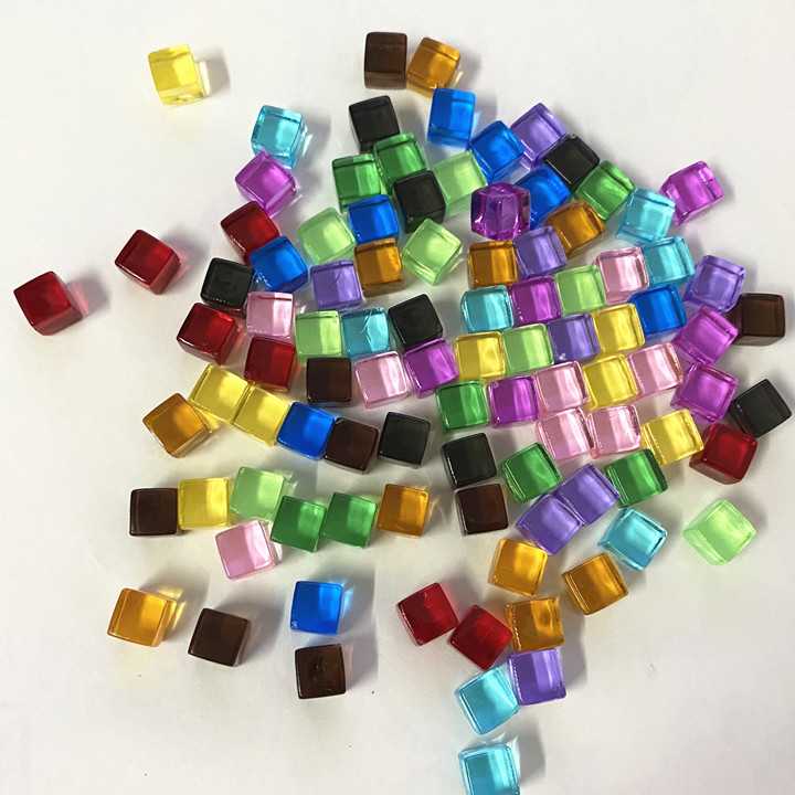 Tanie 50 sztuk/zestaw 8mm kostka przezroczysta kolorowy kryształ k… sklep internetowy