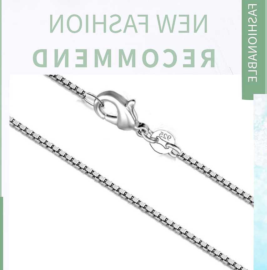 Tanio Srebrny naszyjnik 925, 2MM Box Chain, biżuteria ślubna dla k… sklep