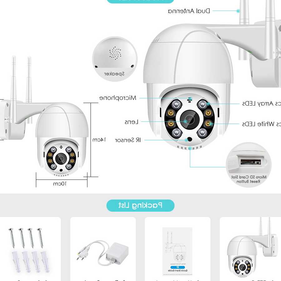 Tanie Kamera PTZ IP Wifi Outdoor 2MP AI - bezpieczna kamera domowa… sklep internetowy