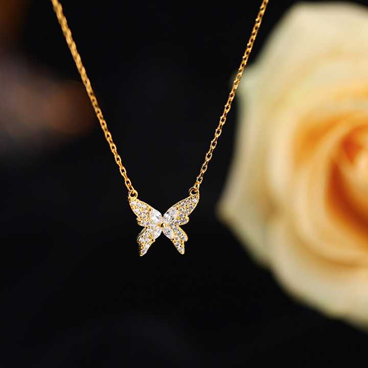 Tanie Srebrny naszyjnik z motywem motyla - biżuteria ślubna i prez… sklep internetowy