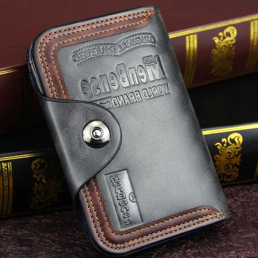 Tanie Vintage męski portfel haczyk z magnesem trzystopniowe portfe…
