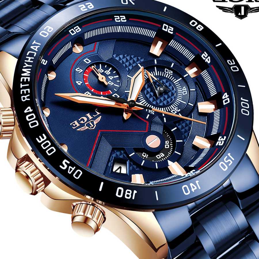 Tanie 2022 nowy LIGE moda męskie zegarki ze stali nierdzewnej Top … sklep