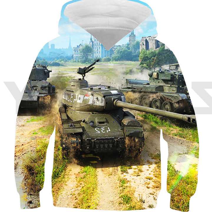 Bluza z kapturem Gorąca gra 3D Anime World of Tanks dla nast…