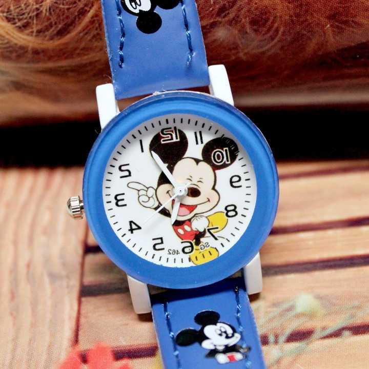 Tanie Fajny zegarek Mickey Cartoon dla dzieci dziewczyny skórzane …