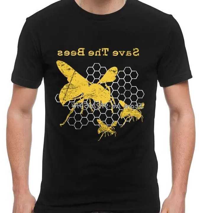 Tanie Śmieszna koszulka Ratuj Pszczoły dla mężczyzn z krótkim ręka… sklep