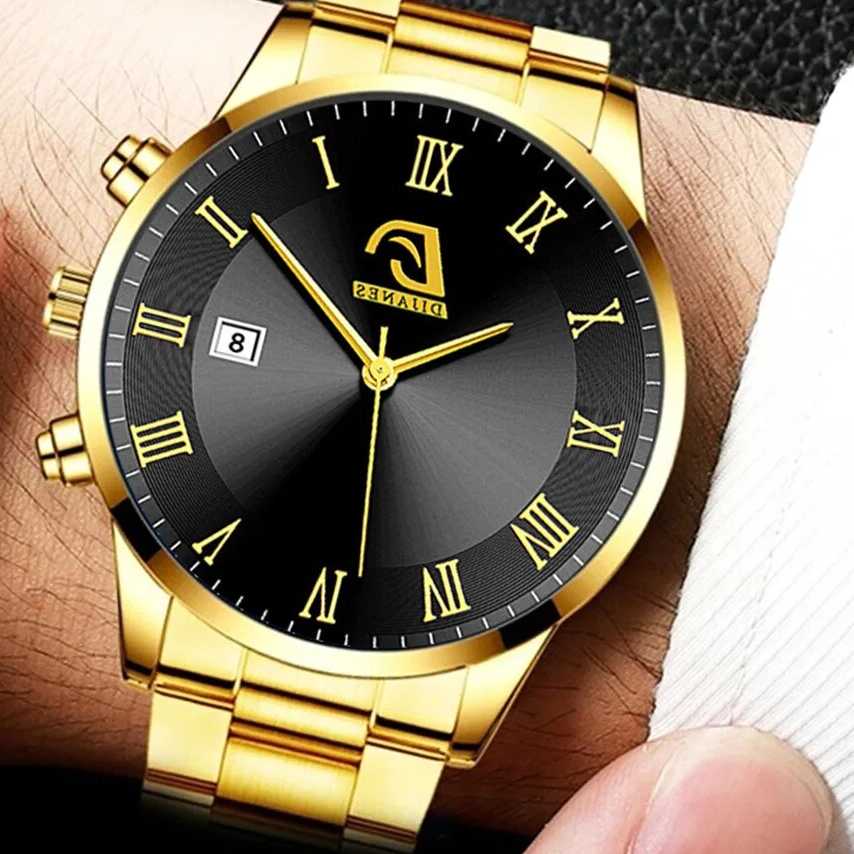 Tanie Złote zegarki męskie - luksusowy minimalistyczny kwarcowy ze… sklep internetowy