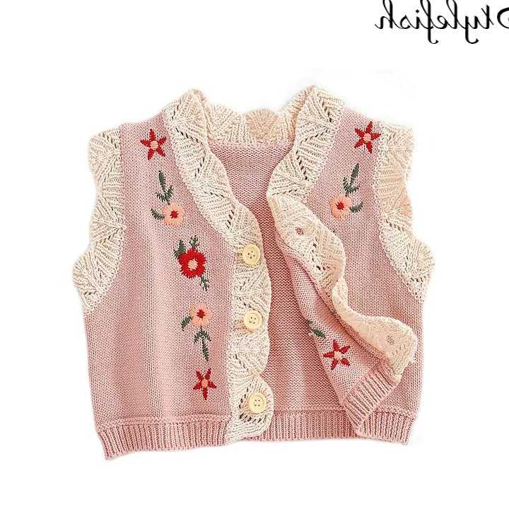 Tanie Sweter haftowany z bawełnianej przędzy dla dziewczynki na je… sklep