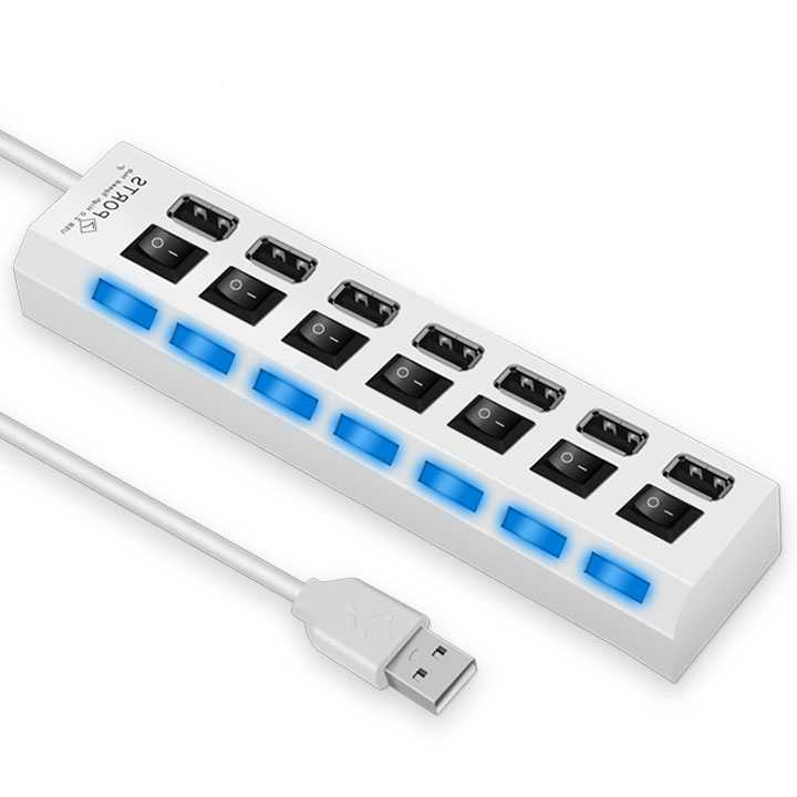 Tanio Szybki 4/7 portowy USB HUB 2.0 Adapter z LED, rozdzielacz Mu… sklep