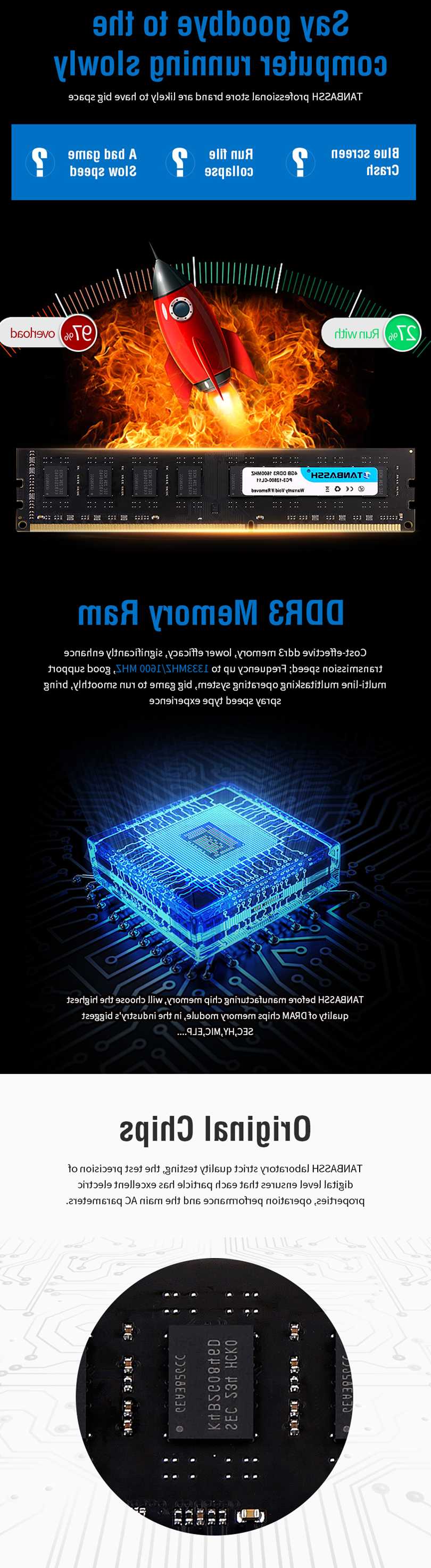 Tanie TANBASSH 4GB 8GB DDR3 1600MHz pamięć stacjonarna RAM kompaty… sklep internetowy