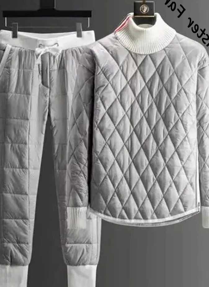 Tanie 2023 zima dwuczęściowy spodnie w komplecie aksamitna wysokie…