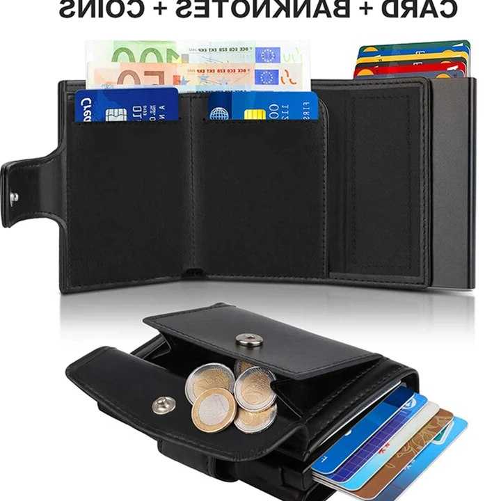 Tanie Skórzany portfel męski z RFID i saszetką na karty - Vallet B…