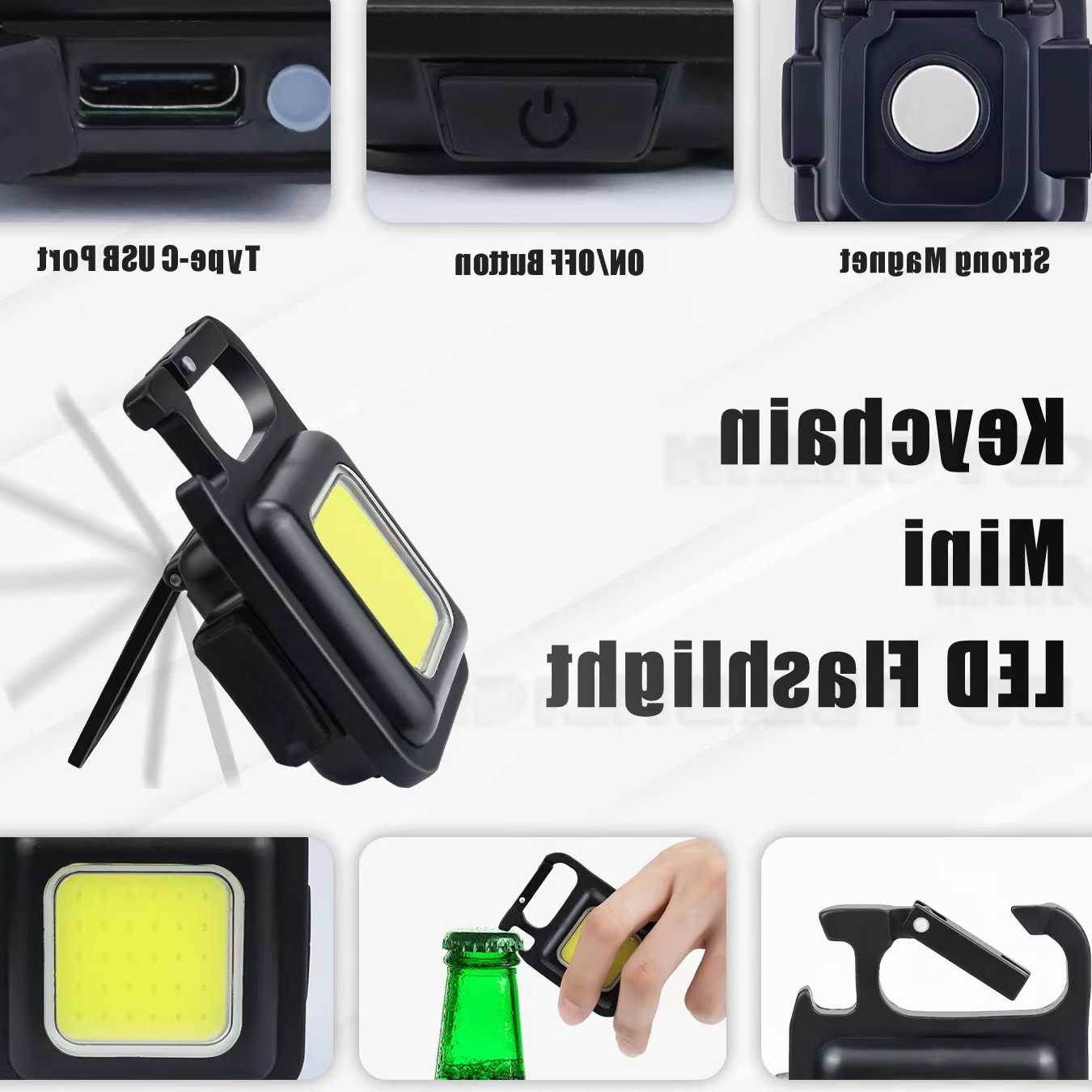 Tanie Wielofunkcyjny Mini Glare COB brelok do kluczy z latarką USB… sklep internetowy