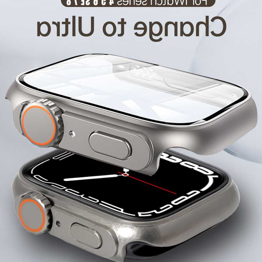 Tanie Zmień na Ultra dla Apple Watch Case obudowa ze szkła hartowa…