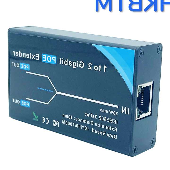 HKBTM Gigabit 2 Port POE Extender, IEEE 802.3af/w PoE + Stan…