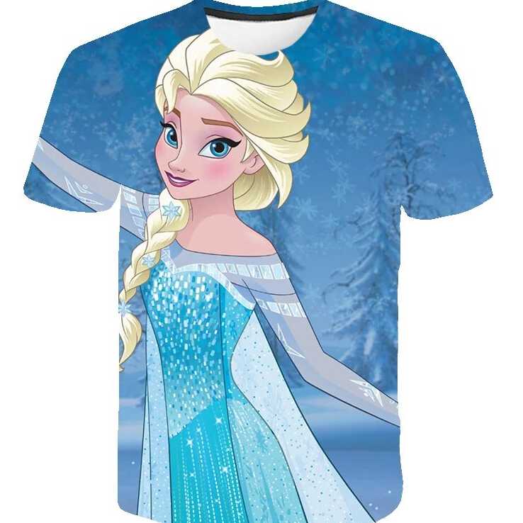 Tanie Dziewczyny Kawaii t-shirty śliczne Anna Elsa nadruk kreskówk… sklep