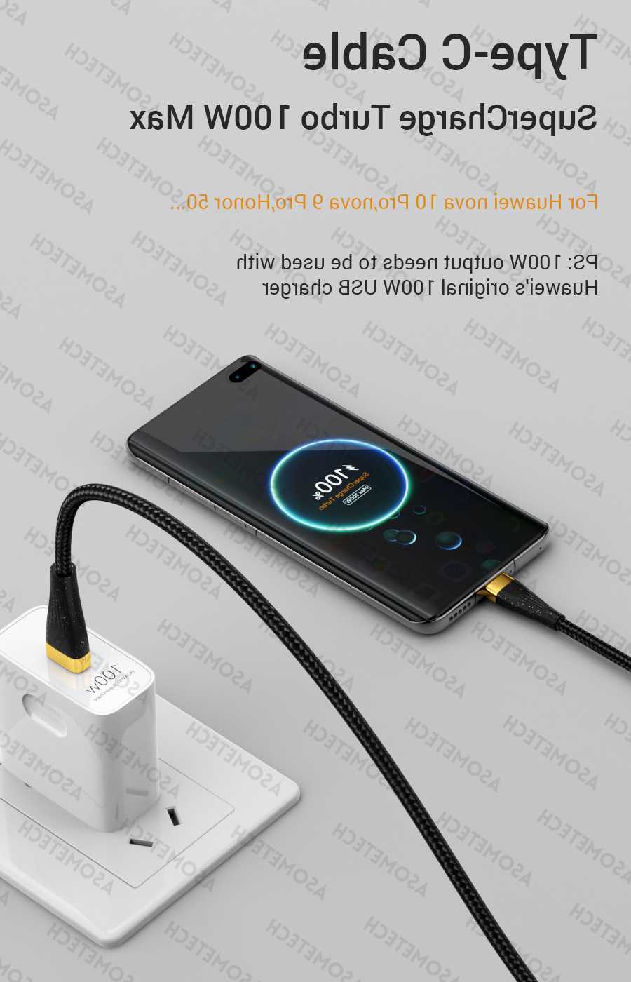 Huawei/Honor 3w1 kabel ładujący USB 6A 100W - przenośny Micr…