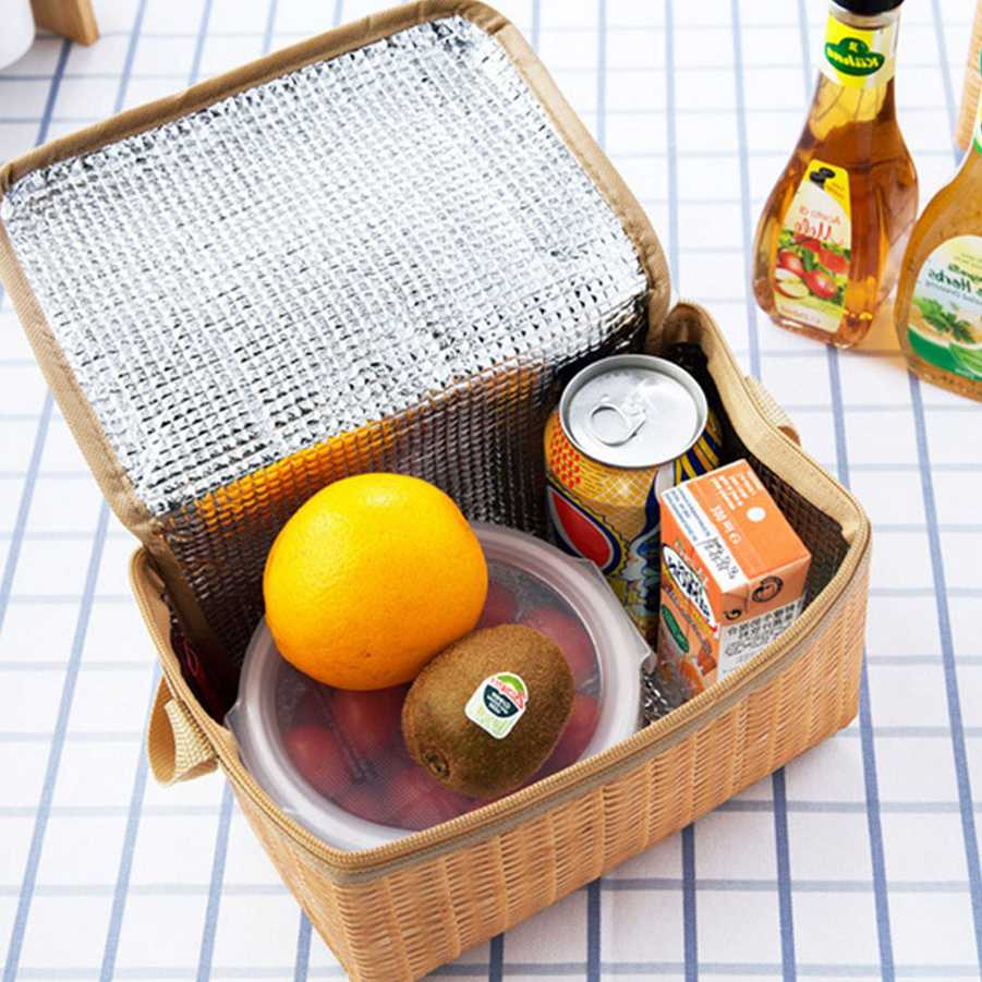 Tanie Przenośna wiklinowa rattanowa torba na piknik wodoodporna za… sklep internetowy