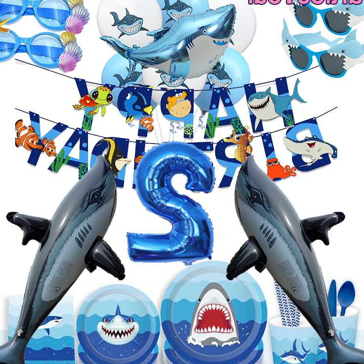 Tanie Shark Party - Balony zwierząt dla dzieci z motywem oceaniczn…