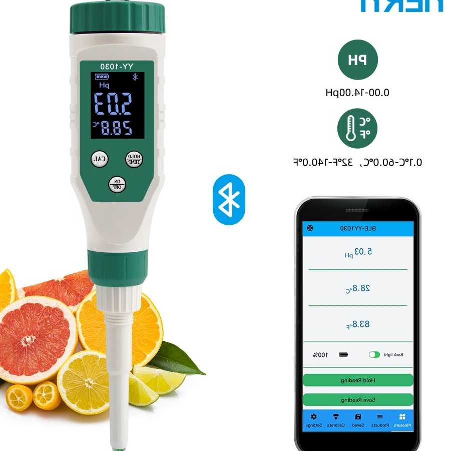 Tanie Bluetooth PH Meter 0.01 - Tester pH dla żywności, mięsa, piw…