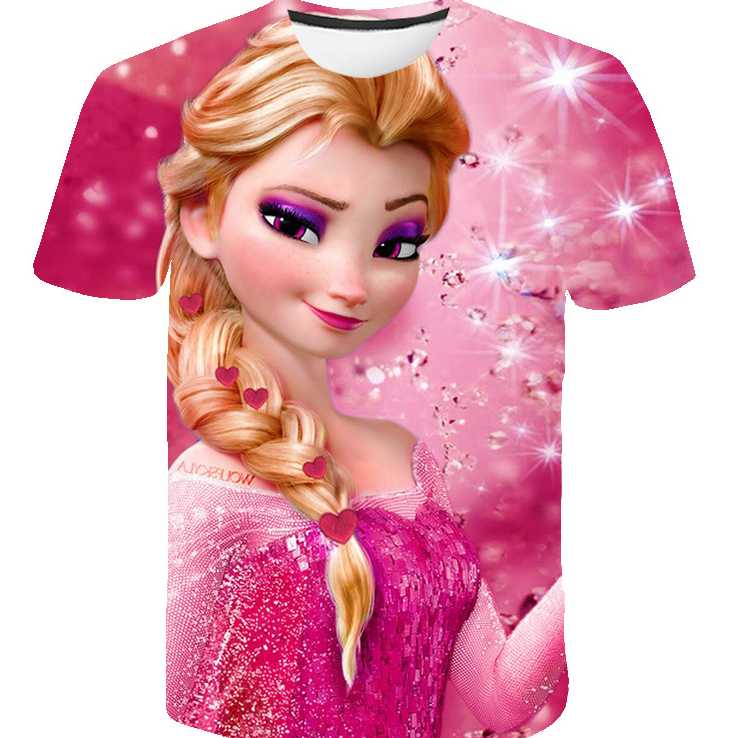 Tanie 2023 letnie dzieci 3D mrożone T-shirt dla dziewczynek nadruk… sklep