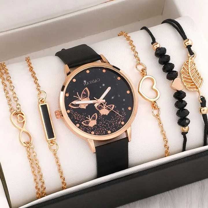 Tanie Zestaw 6 zegarków damskich z motylami - moda, prosty Casual,… sklep