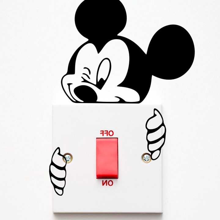 Tanie Disney mickey minnie mouse naklejki na wyłącznik sypialnia a…