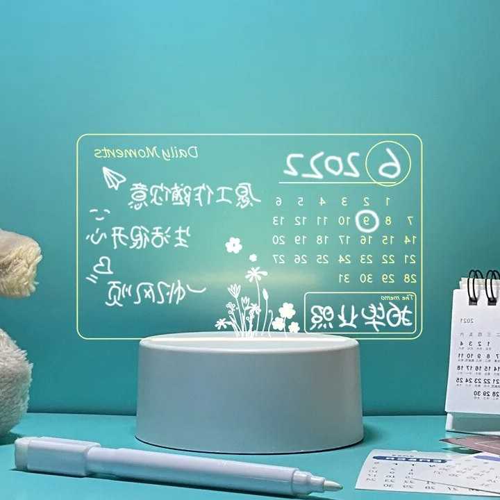 Tanie Akrylowy kalendarz notatnik z wymazywalną tablicą i małą lam…
