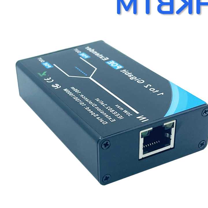 HKBTM Gigabit 2 Port POE Extender, IEEE 802.3af/w PoE + Stan…
