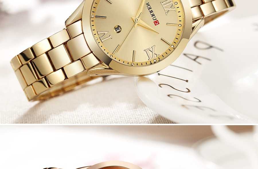 Tanie CURREN złoty zegarek damski zegarki damskie kreatywny stalow… sklep internetowy