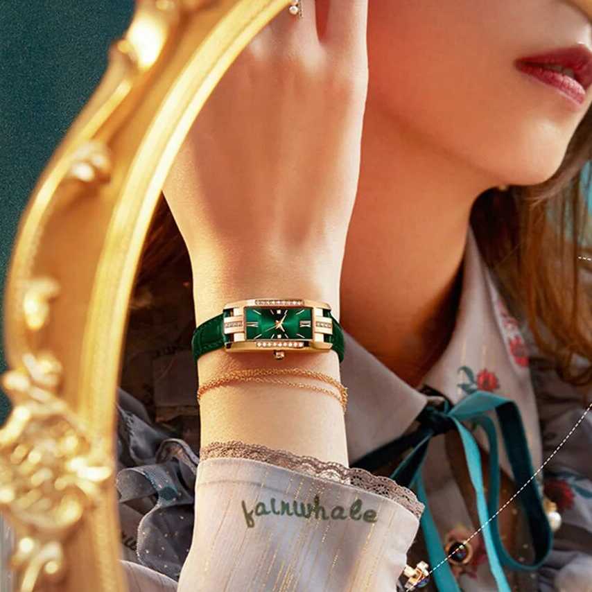 Tanie Moda Xiaohong pasek diamentowe kwadratowe zegarki damskie ze… sklep internetowy