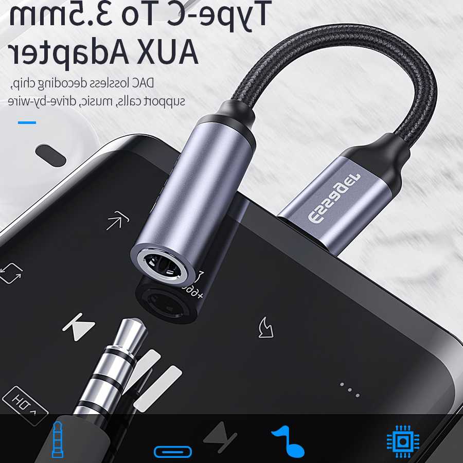 Adapter USB-C do 3.5mm słuchawek Essager z gniazdem AUX Audi…