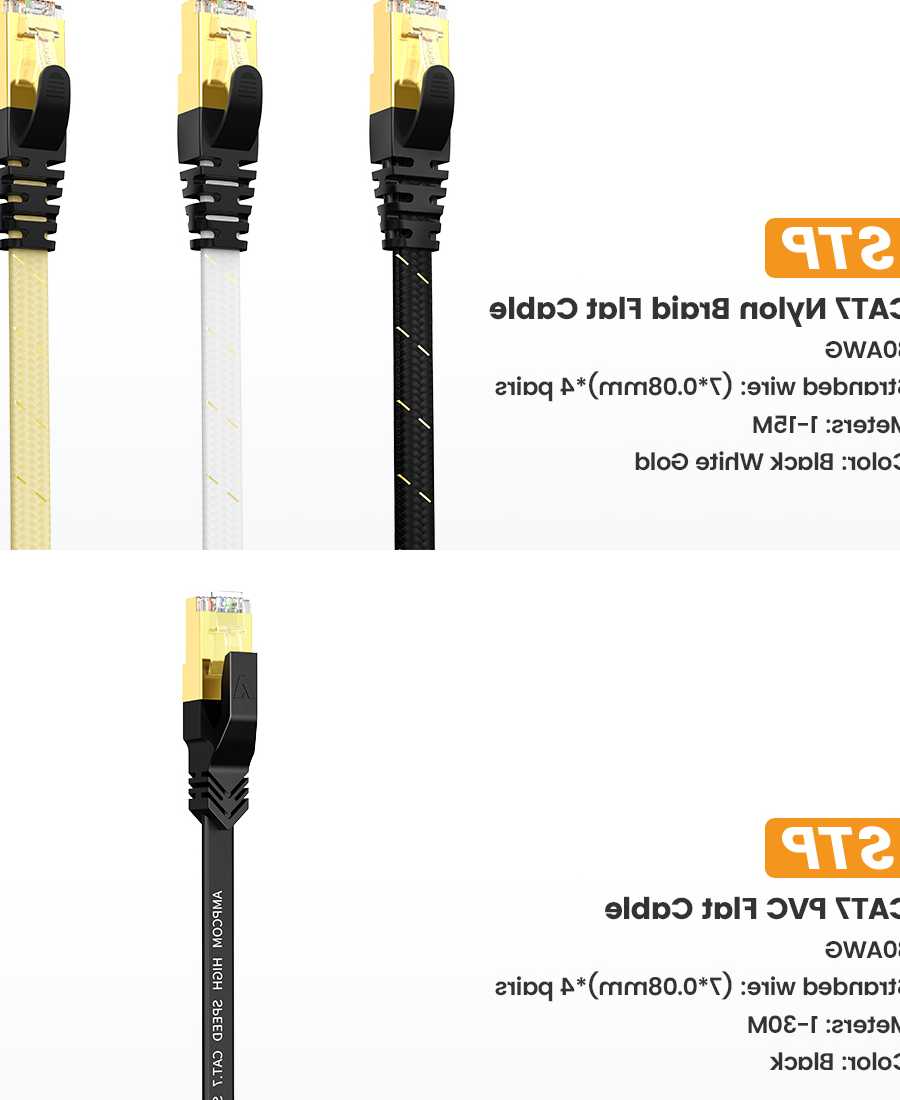 Tanio AMPCOM Cat7 kabel Ethernet płaskie przewód Lan SFTP okrągły … sklep
