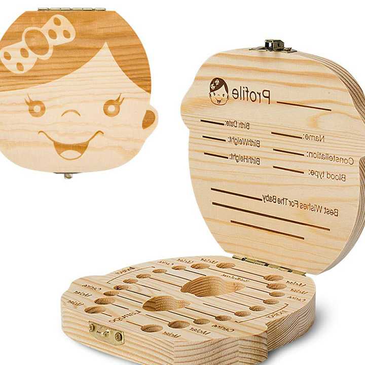 Tanie Drewniane pudełko z zębem wróżki - rekord wzrostu dzieci z c… sklep internetowy