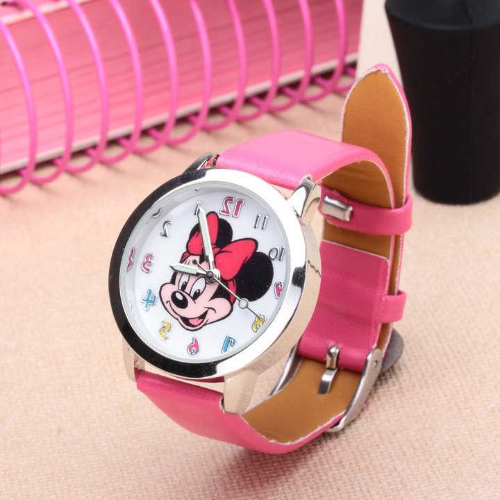 Tanie Disney kreskówki różowy Minnie dziecko zegarek ze wskaźnikie…