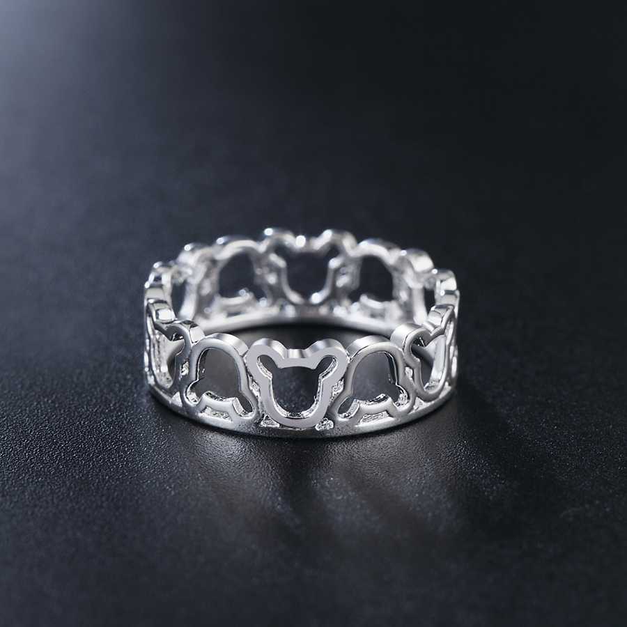 Tanio 925 srebro proste Mickey Ring dla kobiet moda ślub przyjęcie… sklep