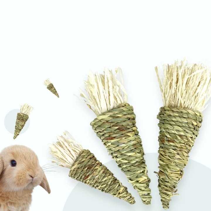 Tanie 54DC gryzak króliczek na zęby naturalne siano traktuje trawę…